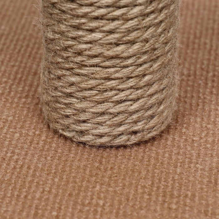 Домик для животных, с когтеточкой и полкой, джут, 32 х 32 х 64, розовый