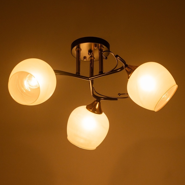 Люстра Люстра "Акапулько" 3х60Вт Е27 Коричневый, золото 52х52х24см