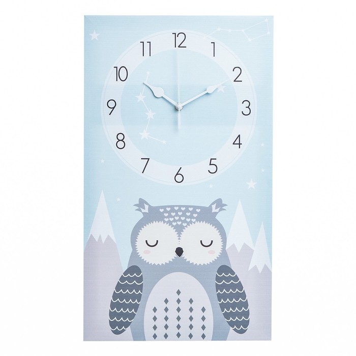 Часы-картина настенные "Совушка", плавный ход, 35 х 60 см, АА