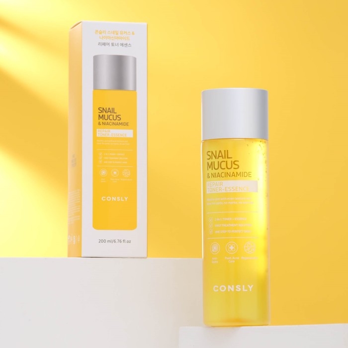 Восстанавливающий тонер-эссенция Восстанавливающий тонер-эссенция "Consly", с муцином улитки и ниацинамидом, 200 мл