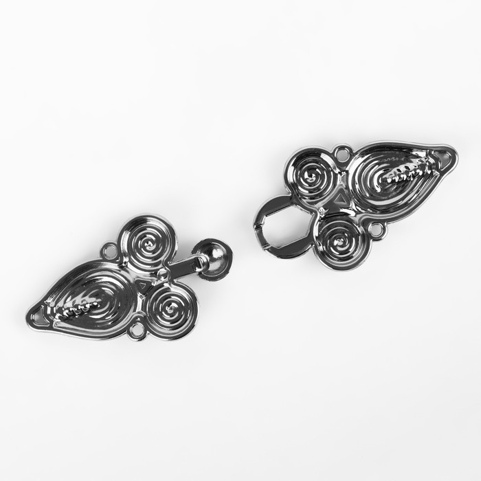 Декоративная застёжка, 6 × 2 см, цвет серебряный Декоративная застёжка, 6 × 2 см, цвет серебряный