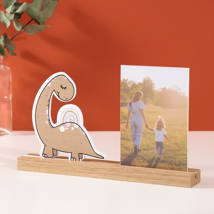 Фоторамка дерево, акрил 10х15 см Фоторамка дерево, акрил 10х15 см "Динозаврик" 4х27,3х14 см