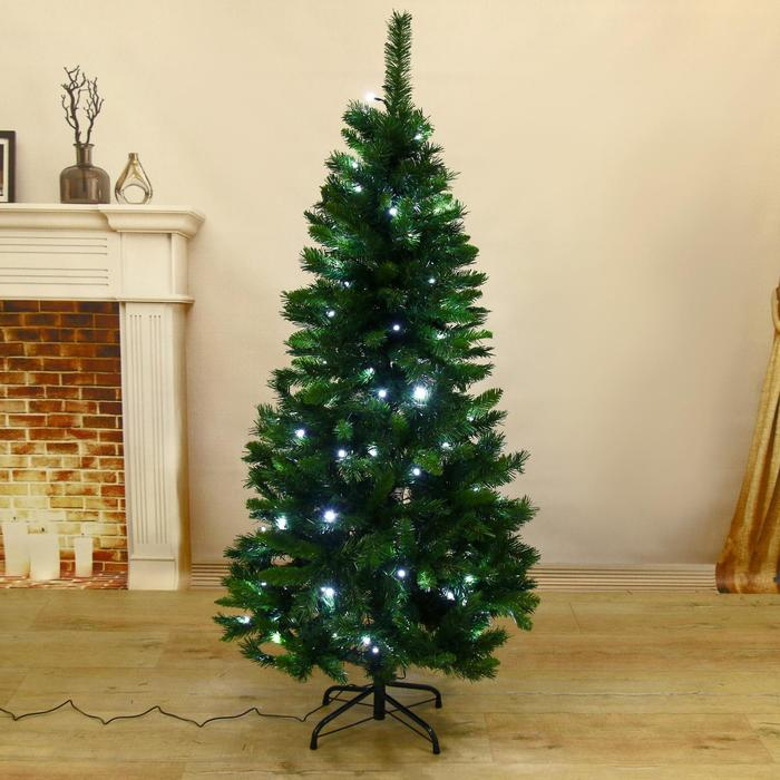 Ёлка фиброоптичесская  Ёлка фиброоптичесская "Эксклюзив" цветные огоньки, 140 см d нижнего яруса 70 см 380 веток