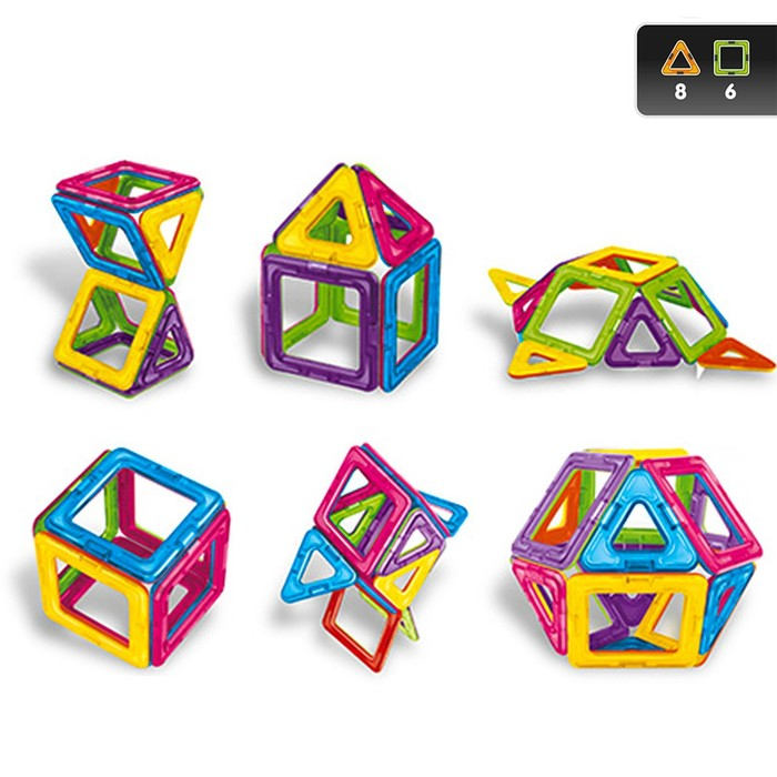 Конструктор магнитный «Цветные магниты», 14 деталей Конструктор магнитный «Цветные магниты», 14 деталей