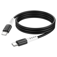 Кабель Hoco X82, Type-C - Type-C, 60 Вт, 3 А, 1 м, оплётка силикон, чёрный