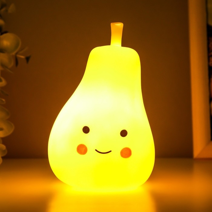 Ночник Ночник "Груша" LED от батареек 3xLR44 желтый 9х9х13 см RISALUX