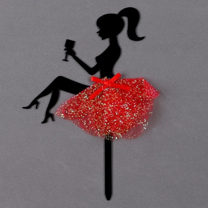 Топпер «Девушка» с бокалом Топпер «Девушка» с бокалом