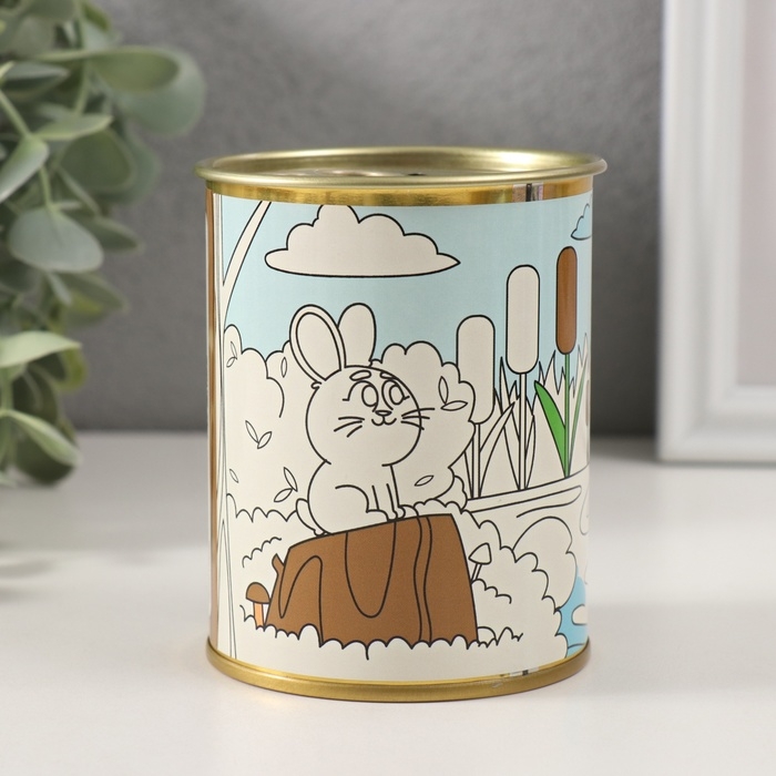 Копилка-банка металл детская раскраска Копилка-банка металл детская раскраска "Природа"