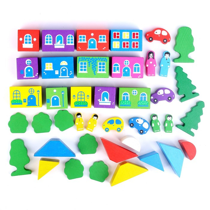 Конструктор «Цветной городок» большой, 41 элемент Конструктор «Цветной городок» большой, 41 элемент