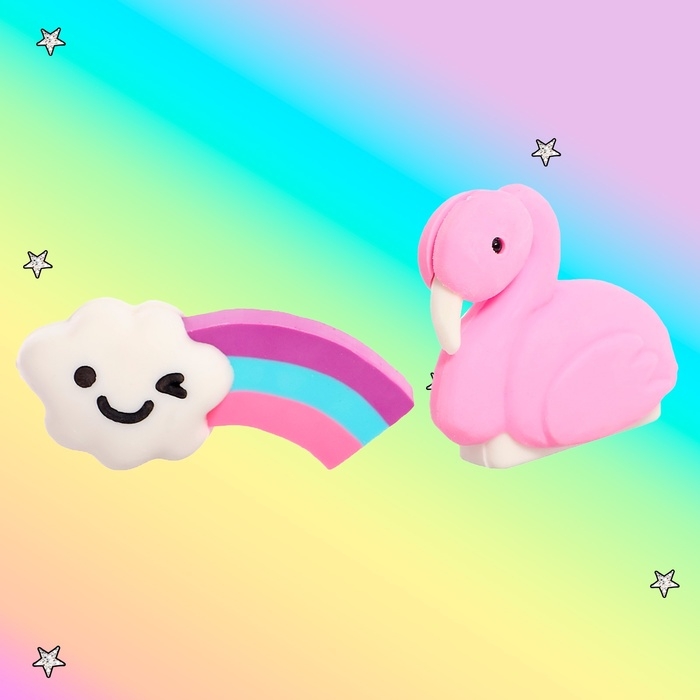 Игровой набор ластиков «Яркие краски», 6 шт., МИКС Игровой набор ластиков «Яркие краски», 6 шт., МИКС