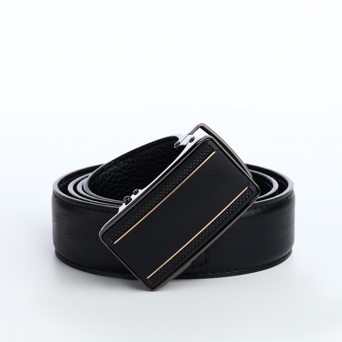 Ремень мужской, ширина 3,6 см, винт, пряжка автомат, цвет чёрный Ремень мужской, ширина 3,6 см, винт, пряжка автомат, цвет чёрный