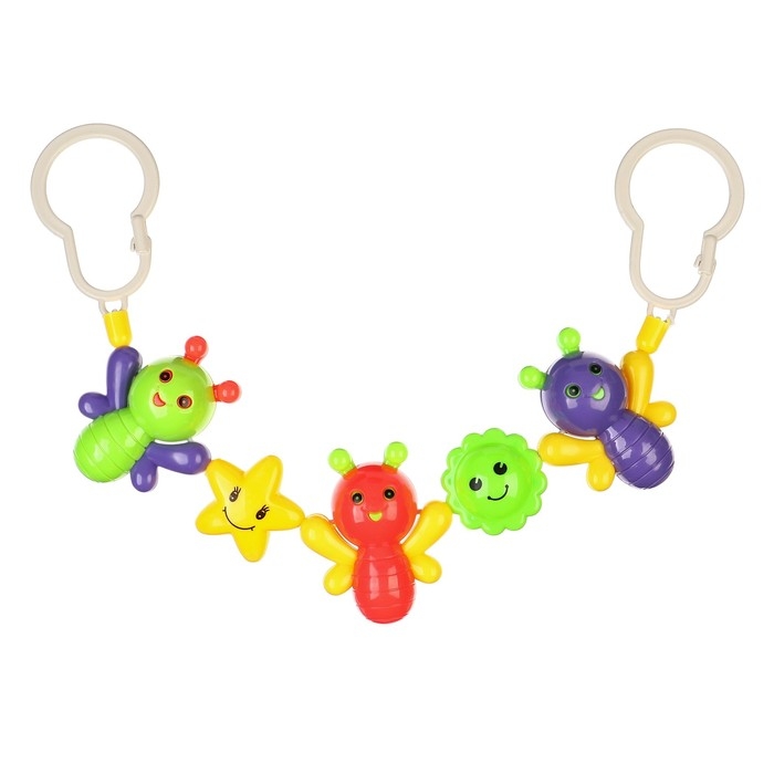 Растяжка на коляску/кроватку «Бабочки», 3 игрушки, Крошка Я Растяжка на коляску/кроватку «Бабочки», 3 игрушки, Крошка Я