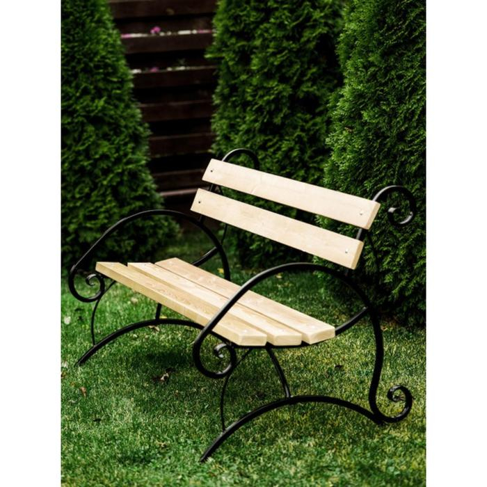 Скамейка для улицы Скамейка для улицы "Бульвар" деревянная, металлический каркас, 1.5х1х0.9 м, кованая