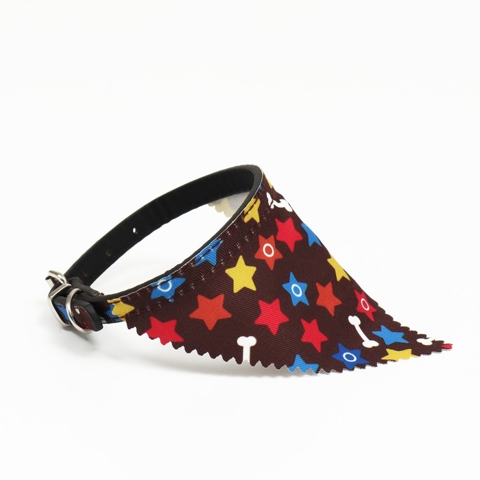 Ошейник с косынкой Ошейник с косынкой "Яркая жизнь", 32 х 1 см, коричневый