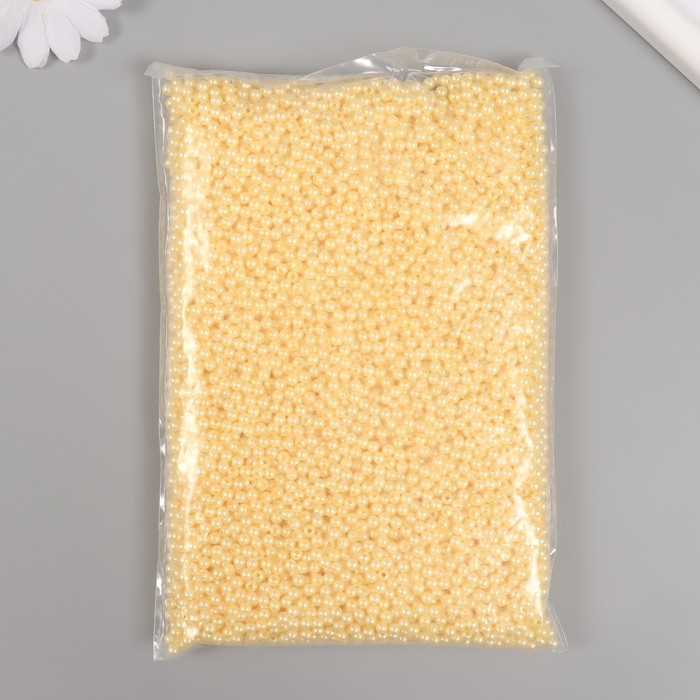 Набор бусин Набор бусин "Жемчуг" d 4 мм, 250 гр, светло-желтый