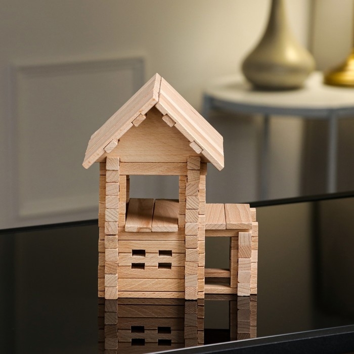 Конструктор деревянный «Домик с верандой», 102 детали, массив бука Конструктор деревянный «Домик с верандой», 102 детали, массив бука