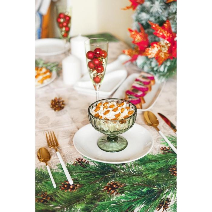 Креманка стеклянная Magistro «Ла-Манш», 350 мл, 12×10,5 см, цвет зелёный Креманка стеклянная Magistro «Ла-Манш», 350 мл, 12×10,5 см, цвет зелёный