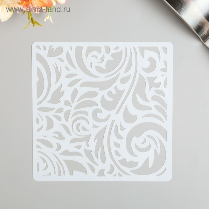 Трафарет пластик Трафарет пластик "Растительный узор" 15х15 см