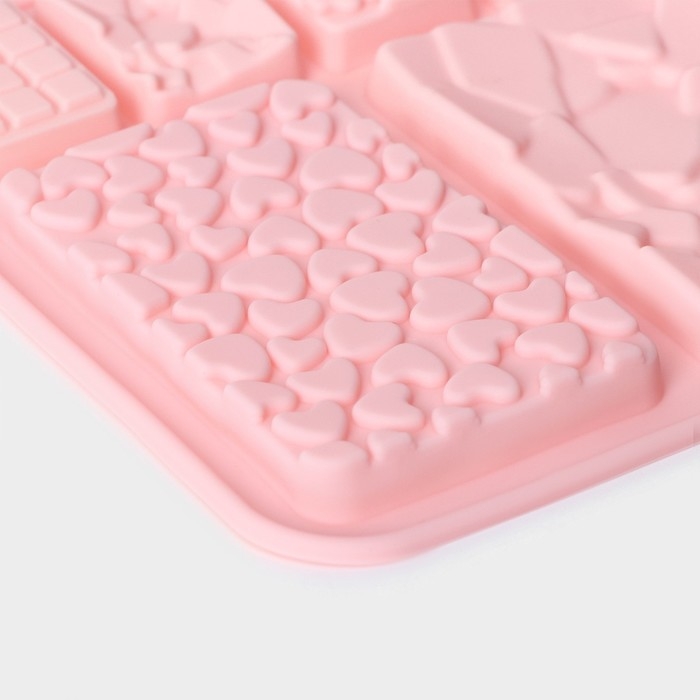 Набор форм для шоколада Доляна «Шоколадное ассорти», 2 шт, силикон, цвет розовый Набор форм для шоколада Доляна «Шоколадное ассорти», 2 шт, силикон, цвет розовый