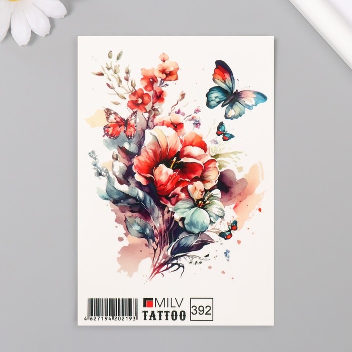 Татуировка на тело Татуировка на тело "Цветы" 10х15 см