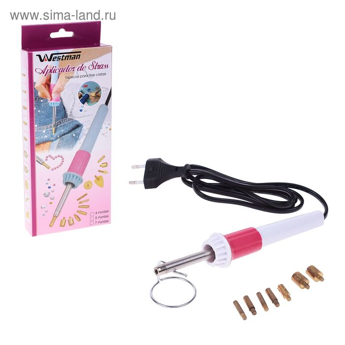Термо-аппликатор для наклеивания страз, 7 насадок, подставка, № ОР-02 Термо-аппликатор для наклеивания страз, 7 насадок, подставка, № ОР-02