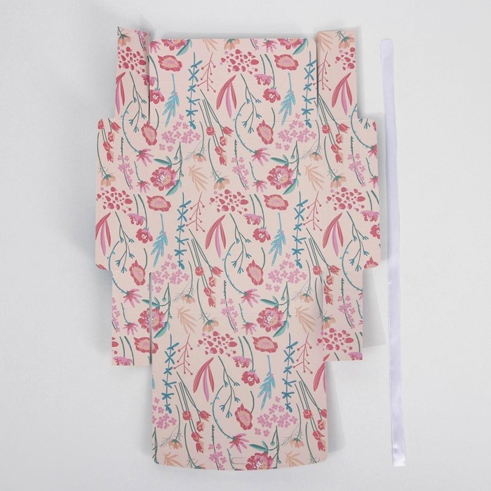 Коробка подарочная складная двухсторонняя, упаковка, «Цветы», 20 х 18 х 5 см Коробка подарочная складная двухсторонняя, упаковка, «Цветы», 20 х 18 х 5 см