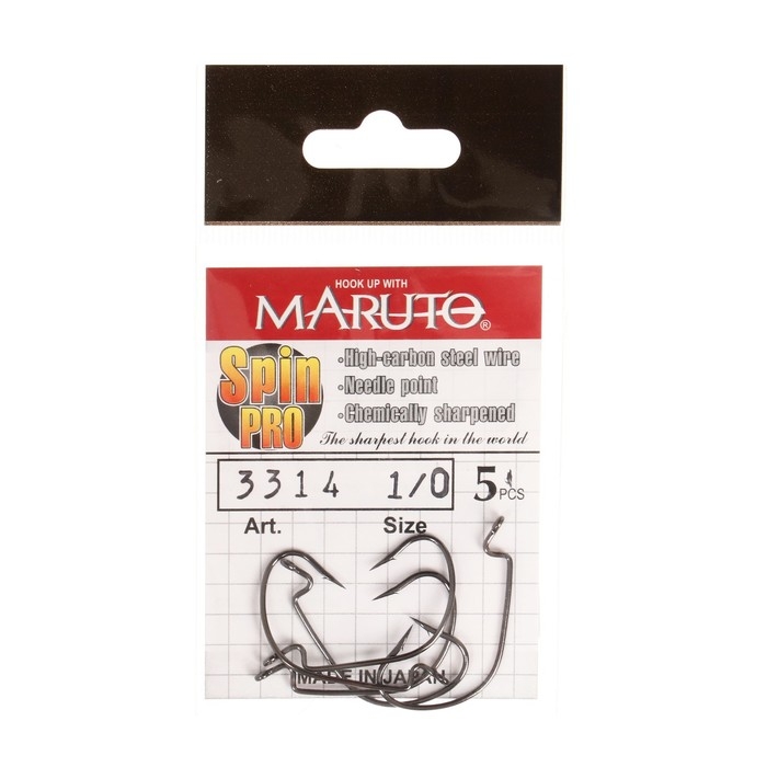 Крючки офсетные Maruto, серия Spin Pro 3314, цвет BN, № 1/0, 5 шт. Крючки офсетные Maruto, серия Spin Pro 3314, цвет BN, № 1/0, 5 шт.