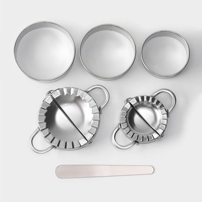 Набор для лепки пельменей Доляна «Сметаня», 6 предметов, нержавеющая сталь Набор для лепки пельменей Доляна «Сметаня», 6 предметов, нержавеющая сталь