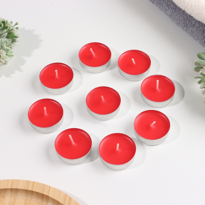 Набор чайных свечей ароматизированных Набор чайных свечей ароматизированных "Пион", 10гр, 9штук