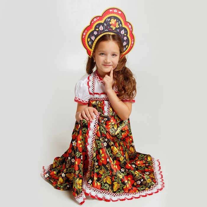 Карнавальный кокошник «Русская красавица» из фетра, с нанесением Карнавальный кокошник «Русская красавица» из фетра, с нанесением