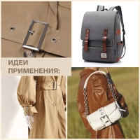 Пряжка для ремня, 6,3 × 5,5 см, 40 мм, цвет чёрный никель