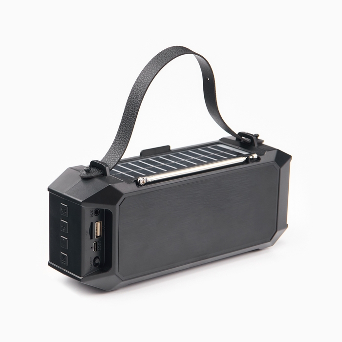 Фонарь аккумуляторный, 5Вт, 1200мАч, IPX5, Bluetooth, AUX, USB, радио, солнеч.бат, красный Фонарь аккумуляторный, 5Вт, 1200мАч, IPX5, Bluetooth, AUX, USB, радио, солнеч.бат, красный