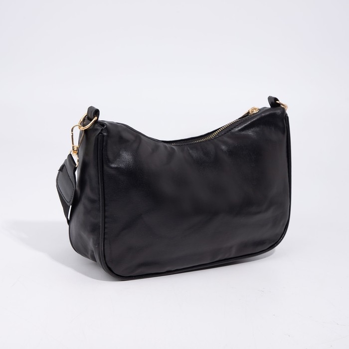 Сумка-багет на молнии, цвет чёрный Сумка-багет на молнии, цвет чёрный