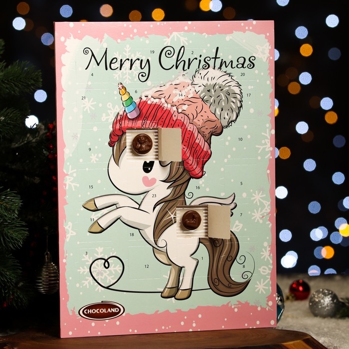Новый год. Адвент-календарь с мини-плитками из молочного шоколада Magic Cute UNICOR, МИКС, 50 г Новый год. Адвент-календарь с мини-плитками из молочного шоколада Magic Cute UNICOR, МИКС, 50 г