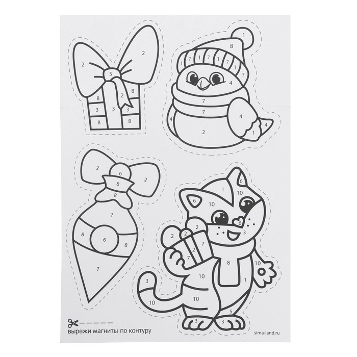 Магнит - фреска своими руками на новый год «Снегирь и котик», новогодний набор для творчества Магнит - фреска своими руками на новый год «Снегирь и котик», новогодний набор для творчества