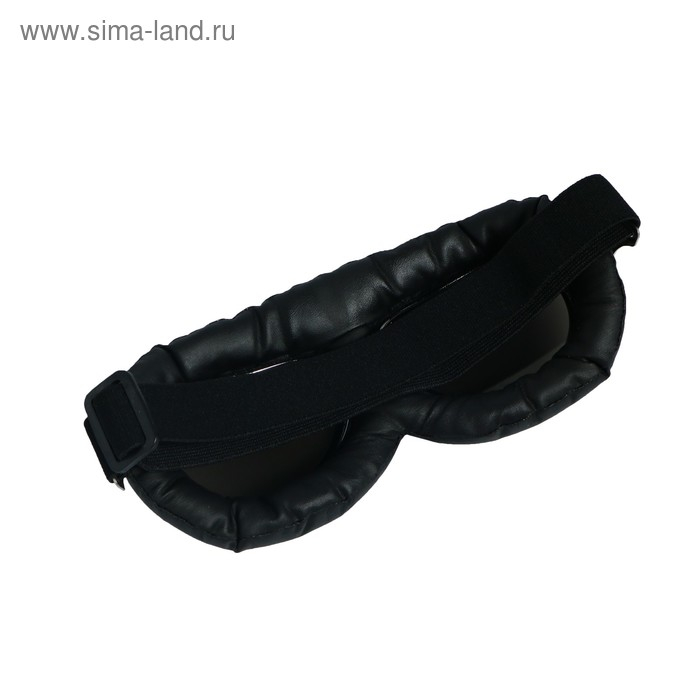 Очки для езды на мототехнике ретро, стекло хром, черные Очки для езды на мототехнике ретро, стекло хром, черные