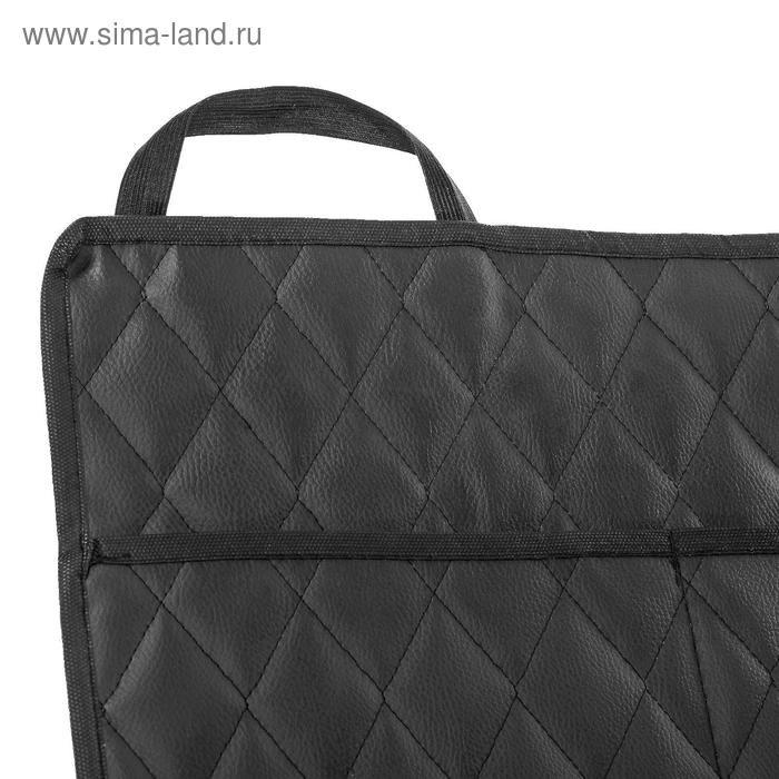Органайзер на спинку сиденья в багажник Cartage, экокожа, ромб, черный, 95 х 40 см Органайзер на спинку сиденья в багажник Cartage, экокожа, ромб, черный, 95 х 40 см