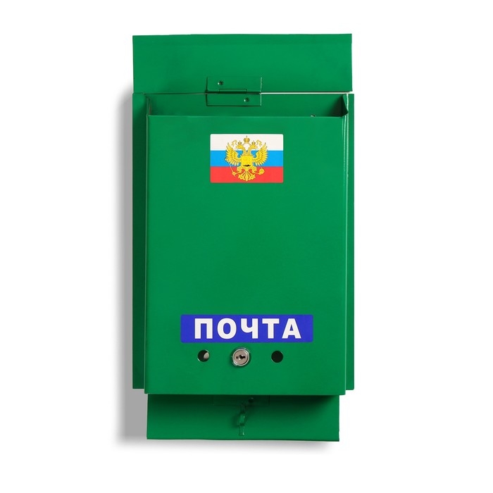 Ящик почтовый с замком, вертикальный, «Почта», зелёный Ящик почтовый с замком, вертикальный, «Почта», зелёный