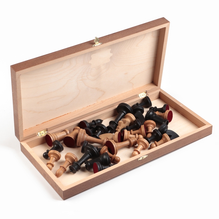 Шахматы деревянные, настольные, утяжеленные, 37 х 37 см, король h-9 см Шахматы деревянные, настольные, утяжеленные, 37 х 37 см, король h-9 см