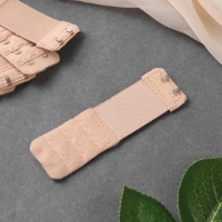Застёжка-удлинитель для бюстгальтера, 3 ряда 2 крючка, 3,2 × 10,5 см, 5 шт, цвет бежевый