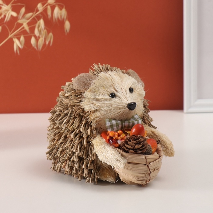 Декор  Декор "Ёжик с корзинкой урожая" 16х12х13 см