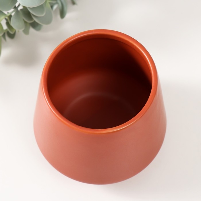 Банка для свечей керамика Банка для свечей керамика "Трапеция" оранжевый 9х9х10 см