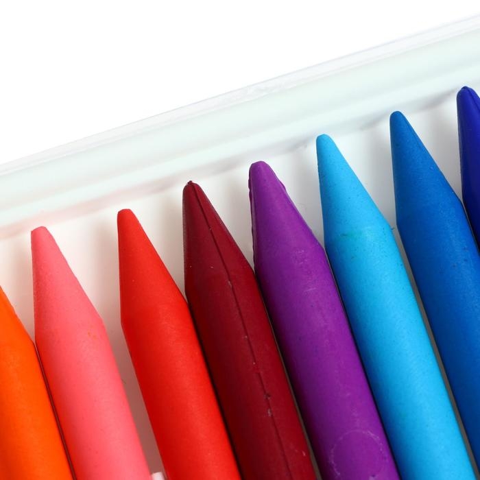 Мелки восковые 18 цветов (16 классических + 1 золотой + 1 серебряный)  Мелки восковые 18 цветов (16 классических + 1 золотой + 1 серебряный) "Волшебная палитра", круглые