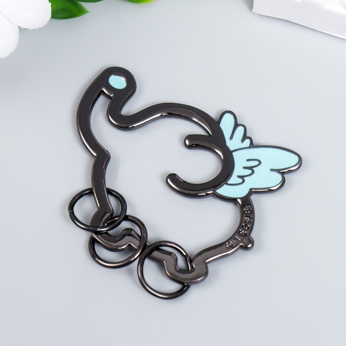 Брелок-ключница металл Брелок-ключница металл "Слонёнок с крылышками" эмаль 4,5х5,5 см