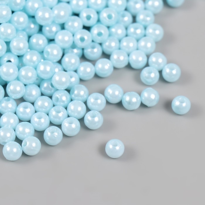 Набор бусин Набор бусин "Жемчуг" d 6 мм, 250 гр, голубой