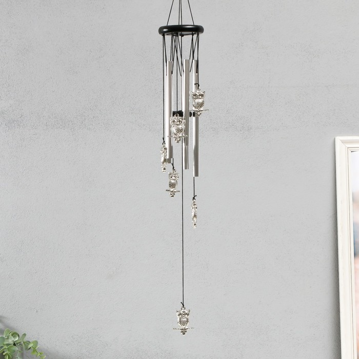 Музыка ветра металл, пластик Музыка ветра металл, пластик "Филин на ветке" 5 трубок 60 см