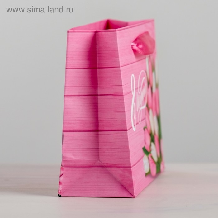 Пакет подарочный ламинированный горизонтальный, упаковка, «Женский день», ML 27 х 23 х 11,5 см