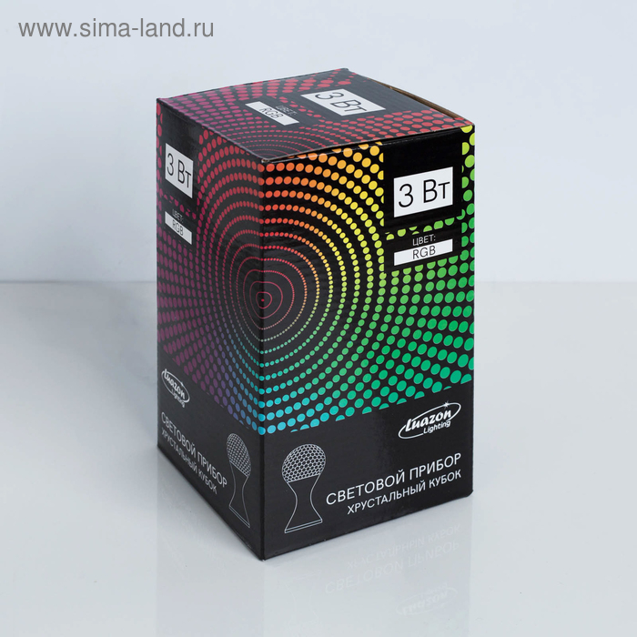 Световой прибор «Кубок» 10 см, свечение RGB, 220 В, красный