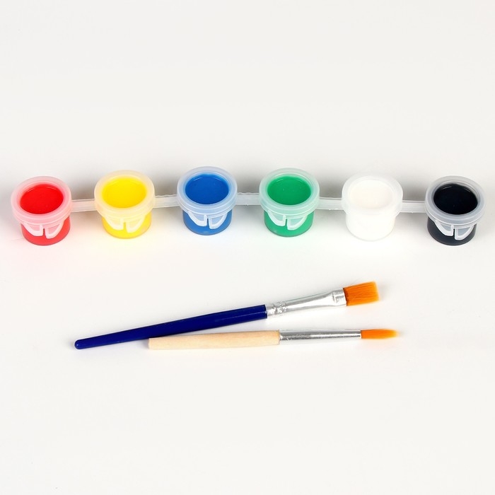 Ёлочные шары под раскраску на новый год «Зимний лес», краски, 2 шт, новогодний набор для творчества