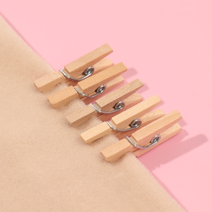 Прищепки для шитья, 2,5 × 0,8 см, 50 шт, цвет бежевый Прищепки для шитья, 2,5 × 0,8 см, 50 шт, цвет бежевый